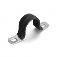 Cкоба металлическая двухлапковая с полимерным покрытием