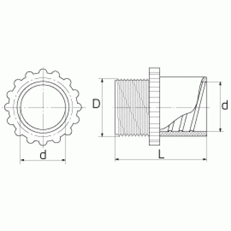 КВТ Вводная муфта МВП 25 для металлорукава (мин партия 50 шт.) 49649 KVT КВТ Вводная муфта МВП 25 для металлорукава (мин партия 50 шт.) 49649 KVT