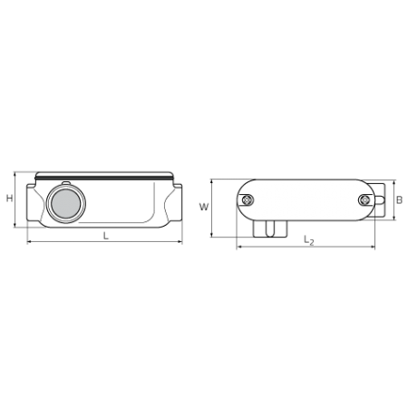 КВТ Коробка распределительная угловая КРВ-Л 25 левая 61116 KVT КВТ Коробка распределительная угловая КРВ-Л 25 левая 61116 KVT