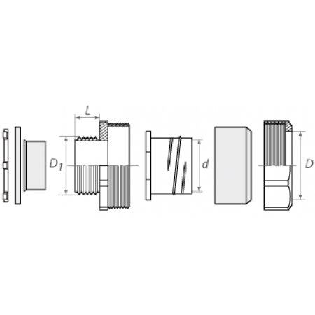 КВТ Муфта вводная ВМУ 20 для металлорукава усиленная 61393 KVT КВТ Муфта вводная ВМУ 20 для металлорукава усиленная 61393 KVT