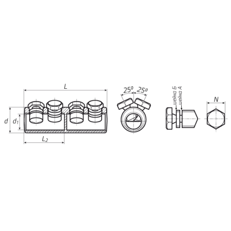 КВТ Соединитель болтовой 4СБЕ-25/50 (мин партия 10 шт.) 65802 KVT КВТ Соединитель болтовой 4СБЕ-25/50 (мин партия 10 шт.) 65802 KVT