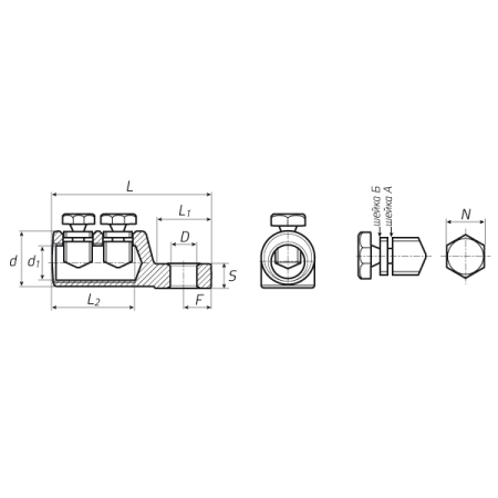 КВТ Наконечник болтовой 1НБ-10/25 (мин партия 10 шт.) 65908 KVT КВТ Наконечник болтовой 1НБ-10/25 (мин партия 10 шт.) 65908 KVT